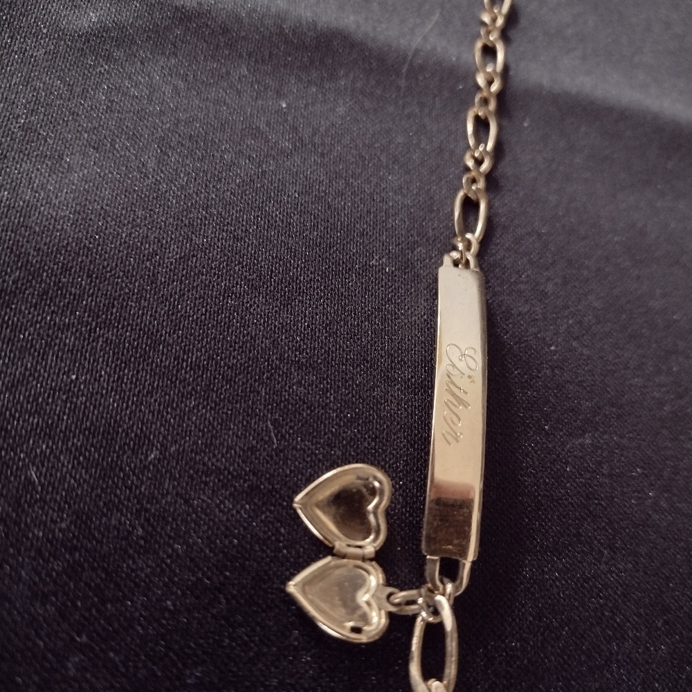 Engraved "Esther" Gold tone bracelet